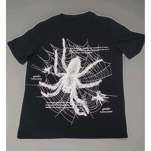 HUNTING Spider Web Graphic T-Shirt Medium Black Romwe Brand